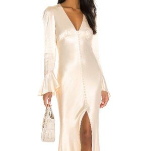 La Lune Frill Cuff Bias Midi Dress Size US SIZE 2